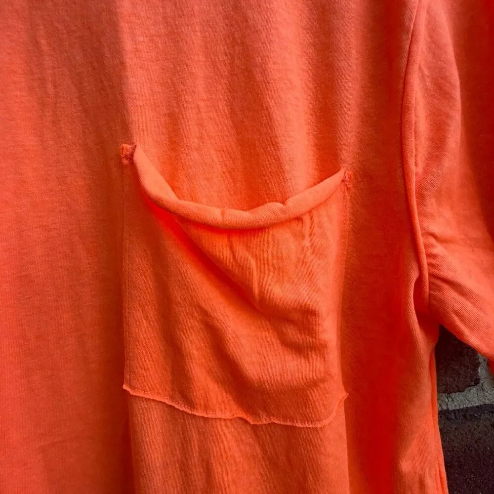 Free People X We The Free Vella Pocket Burnout Oversized Tee orange S NWOT